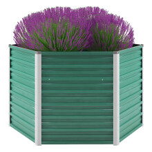 vidaXL højbed galvaniseret stål 129x129x77 cm grøn