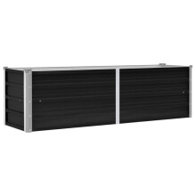 vidaXL Garden Raised Bed Anthracite 160x40x45cm Galvanised Steel Planter Pot