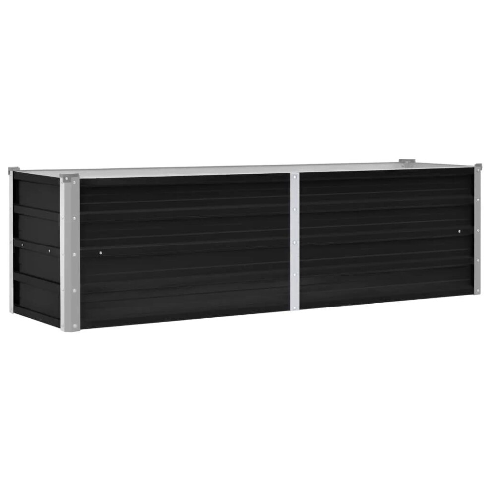 Vidaxl Garden Raised Bed 160X40x45cm Galvanised Steel Planter Pot Anthracite