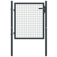 vidaXL Maschen-Gartentor verzinkter Stahl 100 x 75 cm Grau