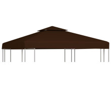 vidaXL 2-Tier Gazebo Top Cover Waterproof 3x3m Brown Replacement Canopy Roof
