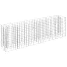 vidaXL hævet gabionpotte, galvaniseret stål, 180x30x60 cm