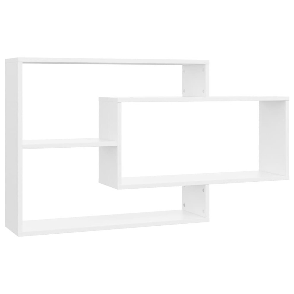 Vidaxl Wall Shelf White Engineered Wood Floating Cabinet Display Bookshelf