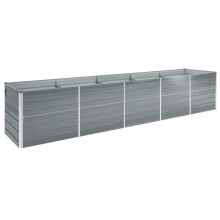 vidaXL Garden Raised Bed Galvanised Steel 77cm Grey Patio Planter Flower Box