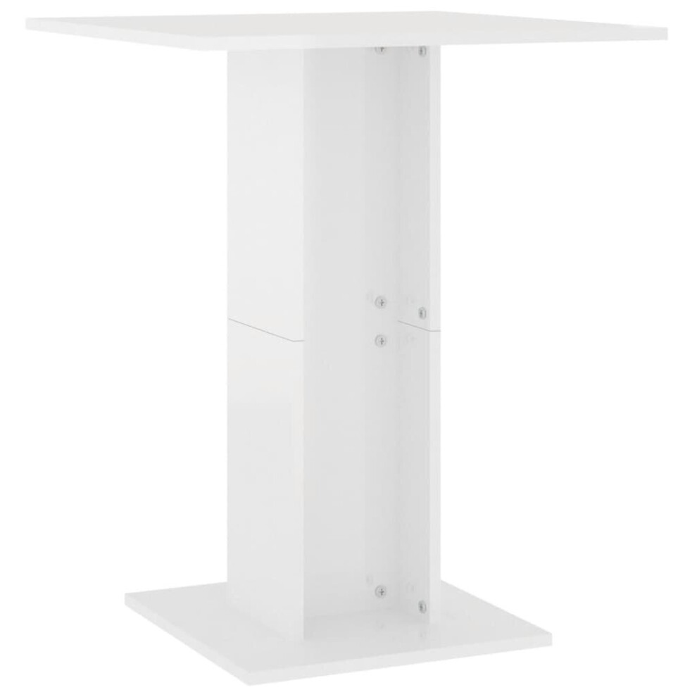 vidaXL Bistro Table High Gloss White Engineered Wood Breakfast Bar Table Stand