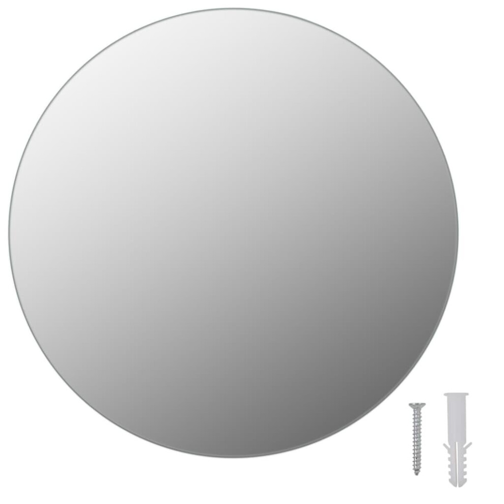 vidaXL Frameless Mirror Round 30cm Glass Bathroom Living Room Makeup Vanity