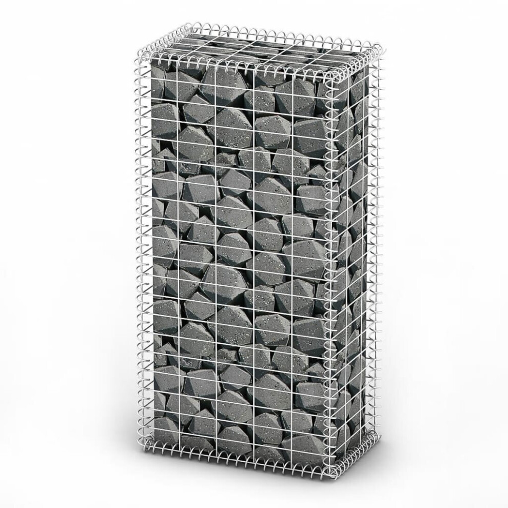 Vidaxl Gabion Basket With Lid Galvanized Wire 100X50x30cm Patio Retaining Wall 8718475875536