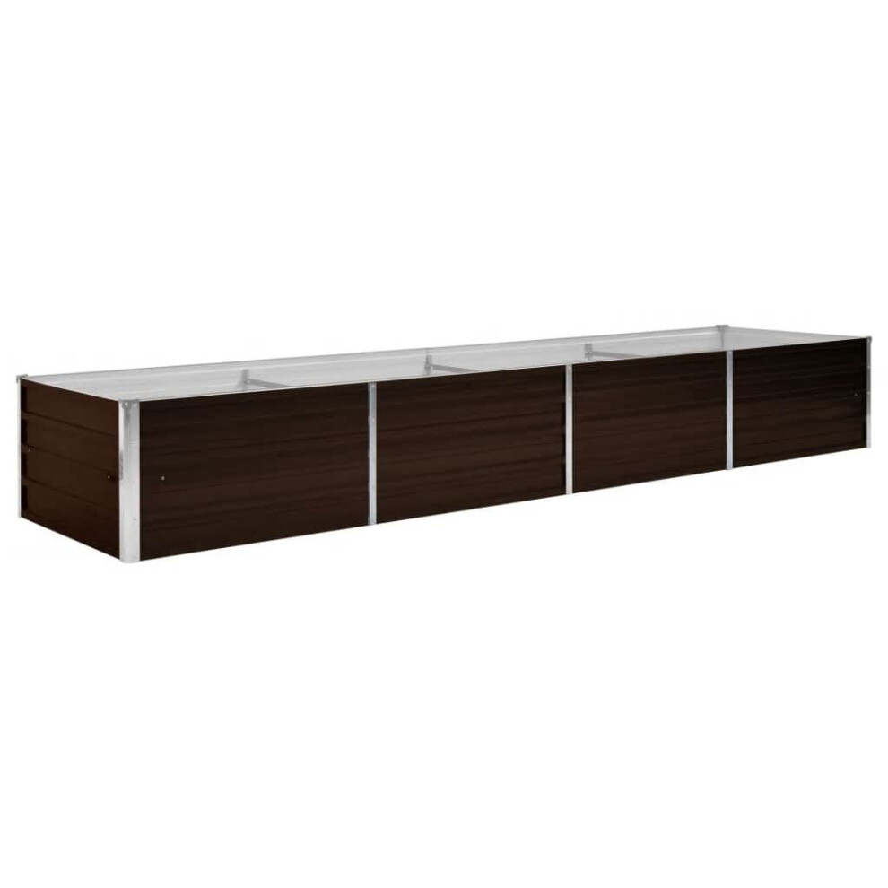 Simply Chosen 4U Vidaxl Garden Raised Bed Brown 320X80x45cm Galvanised Steel Planter Flower Box