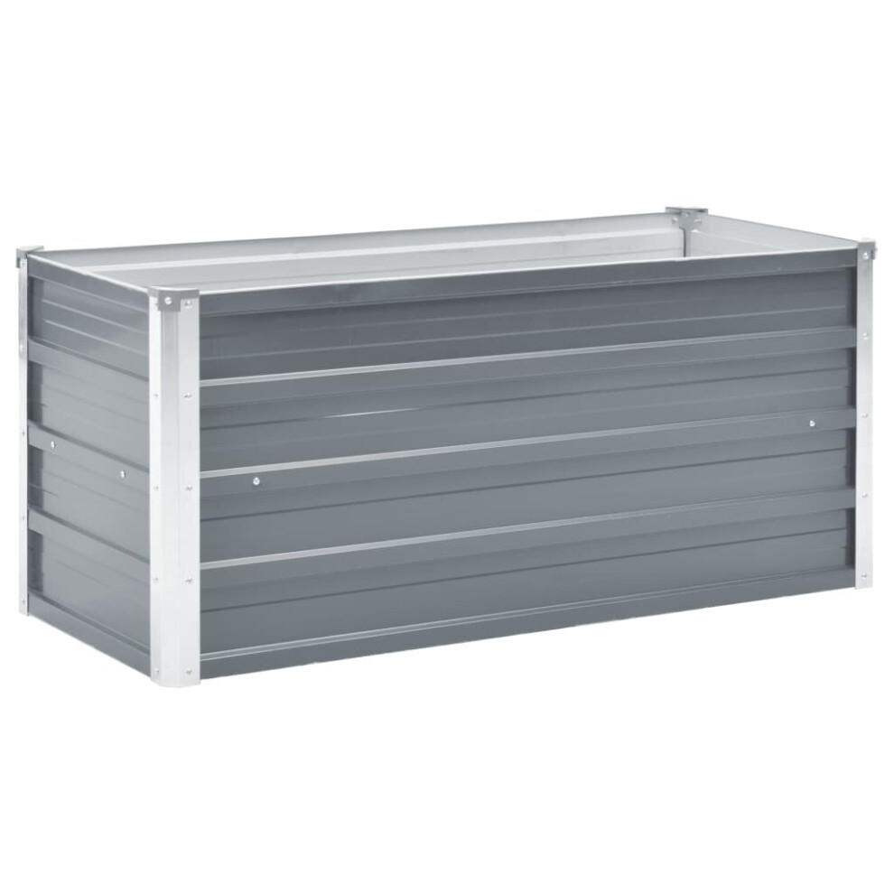 Vidaxl Garden Raised Bed Galvanised Steel 100X40x45cm Grey Plant Raised Bed