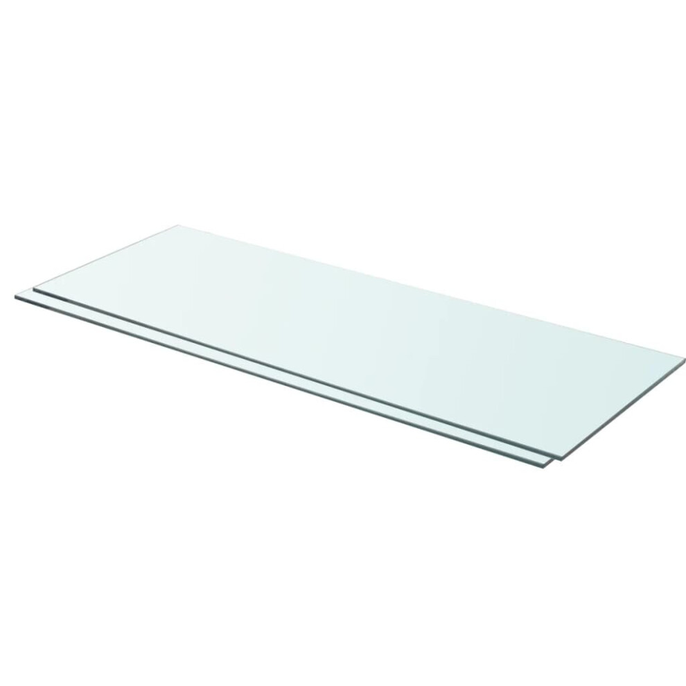 Vidaxl 2X Shelves Panel Glass Clear 80X30cm Sheet Plate Display Room Ledges