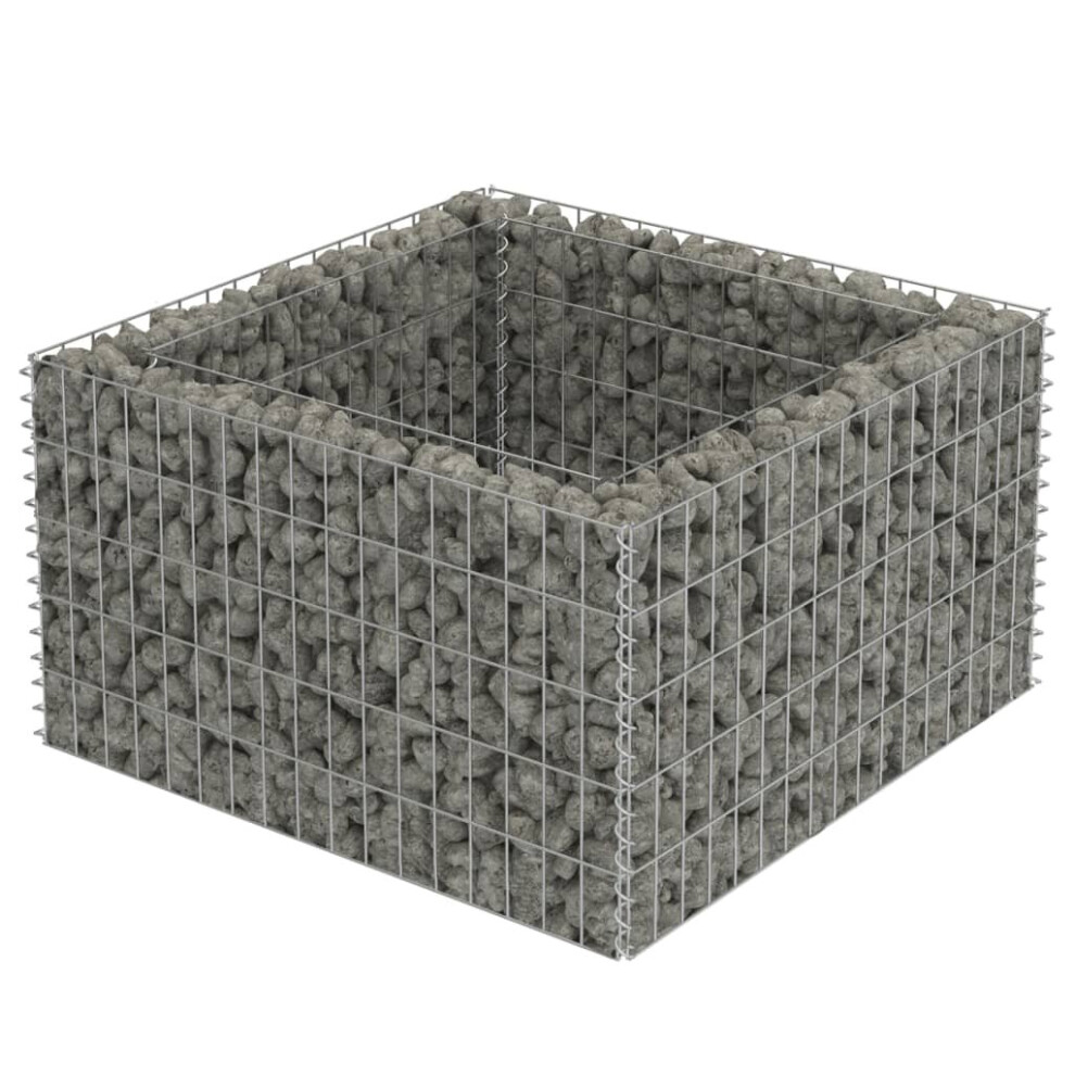 Simply Chosen 4U Vidaxl Gabion Raised Bed Galvanised Steel 90X90x50cm Stone Basket Raised Bed
