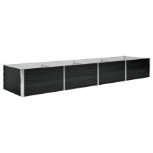 vidaXL Garden Raised Bed Anthracite 320x80x45cm Galvanised Steel Planter Pot