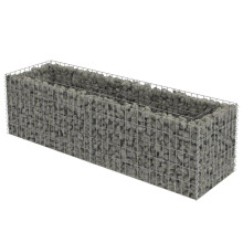 vidaXL Gabion Raised Bed Galvanised Steel 180x50x50cm Stone Basket Raised Bed