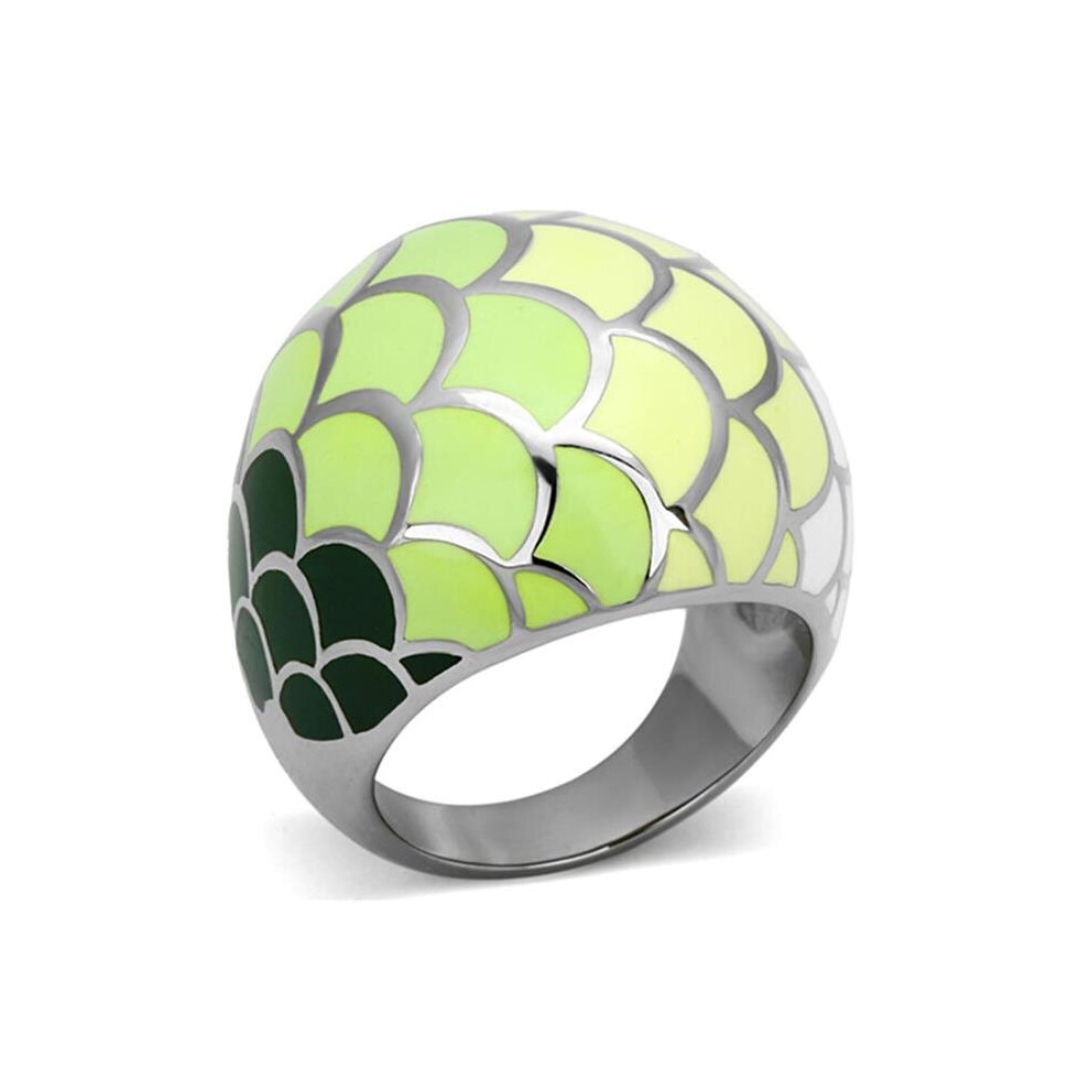 Photos - Ring Alamode TK1174-6 High Polished No Plating Stainless Steel  with Epoxy, Multi Color - Size 6