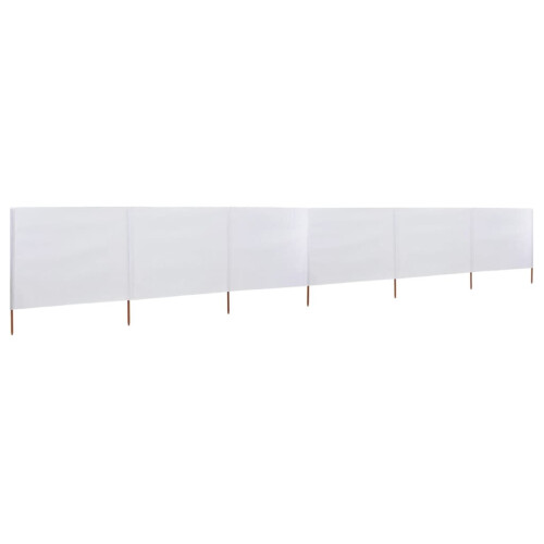 vidaXL 6-panel Wind Screen Fabric 120cm Sand White Beach Shelter Sun Screen 1