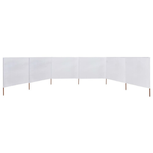 vidaXL 6-panel Wind Screen Fabric 120cm Sand White Beach Shelter Sun Screen 2