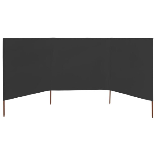 vidaXL 3-panel Wind Screen Fabric 160cm Anthracite Camping Windbreaks Screen 2