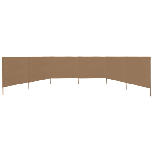 VidaXL vidaXL 6-panel Wind Screen Fabric Taupe Privacy Camping Windbreaker Shelter 2