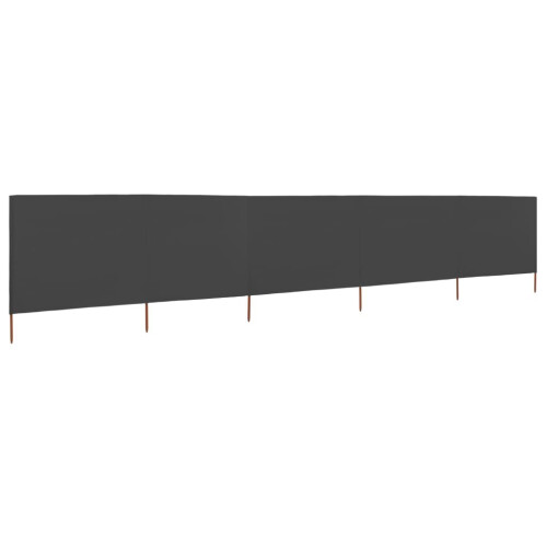 vidaXL 5-panel Wind Screen Fabric 160cm Anthracite Sun Privacy Screen Breaker 1