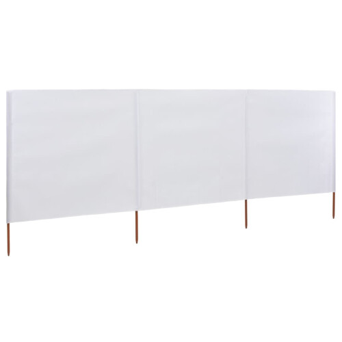vidaXL 3-panel Wind Screen Fabric 160cm Sand White Camping Privacy Sun Screen 1