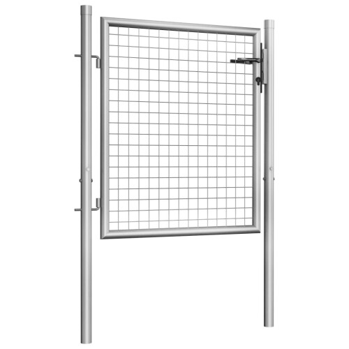 vidaXL havelåge galvaniseret stål 100x75 cm sølv 1