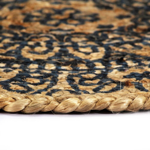 vidaXL 6x Placemats Handmade Dark Blue Round Jute Table Placement Table Runner 2