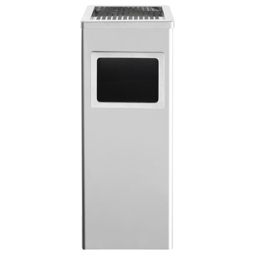 vidaXL Mülleimer mit Aschenbecher 36 L Edelstahl 2