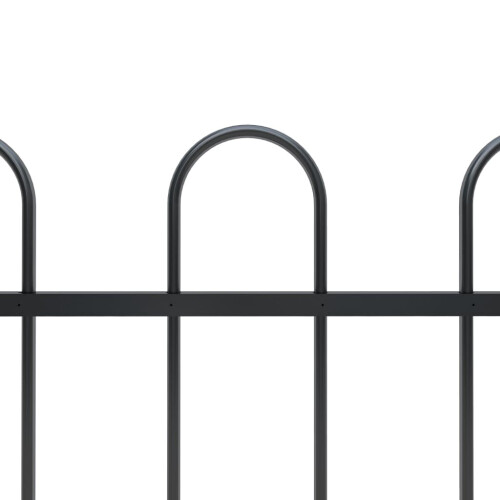 vidaXL Gartenzaun mit Rundbogen Stahl 838 x 120 cm Schwarz 2