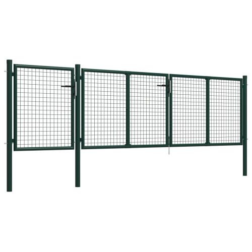 vidaXL Gartentor aus Stahl 400 x 100 cm Grün 1