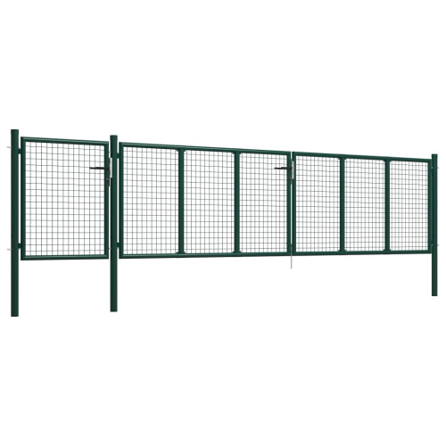 vidaXL Gartentor aus Stahl 500 x 100 cm Grün 1
