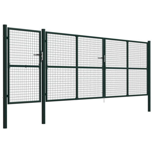 vidaXL Gartentor aus Stahl 500 x 150 cm Grün 1