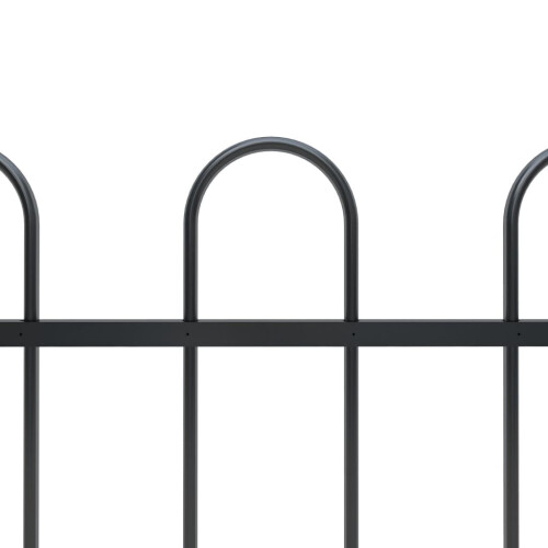 vidaXL Gartenzaun mit Rundbogen Stahl 1506 x 60 cm Schwarz 2