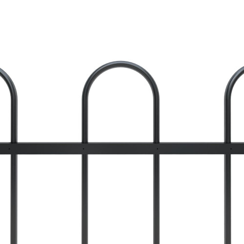 vidaXL Gartenzaun mit Rundbogen Stahl 671 x 80 cm Schwarz 2