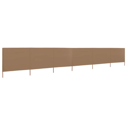 vidaXL 6-panel Wind Screen Fabric 160cm Taupe Camping Windbreak Sun Screen 1
