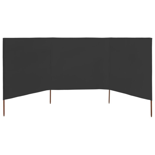 VidaXL vidaXL 3-panel Wind Screen Fabric 80cm Anthracite Camping Windbreak Sun Screen 2
