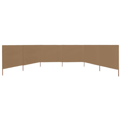 vidaXL 6-panel Wind Screen Fabric 160cm Taupe Camping Windbreak Sun Screen 2