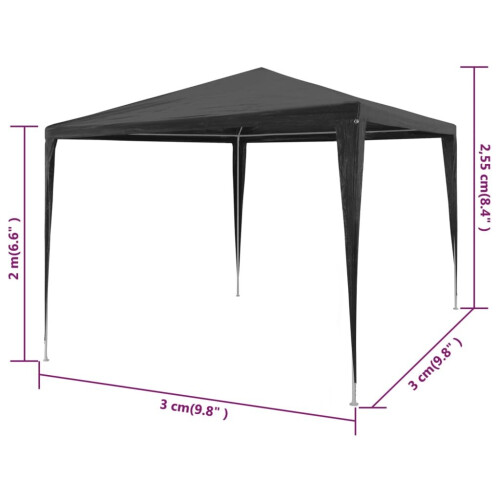 VidaXL vidaXL Partyzelt 3x3 m PE Anthrazit 1