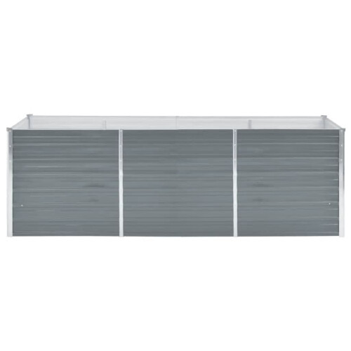 vidaXL højbed galvaniseret stål 240x80x77 cm grå 2