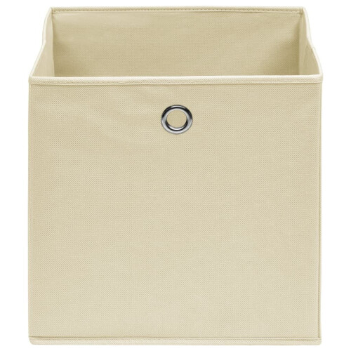 VidaXL vidaXL 10x Storage Boxes Cream Fabric Home Office Foldable Organiser Chest 2