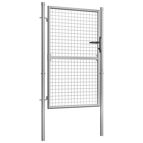 vidaXL Gartentor verzinkter Stahl 105x125 cm Silber 1