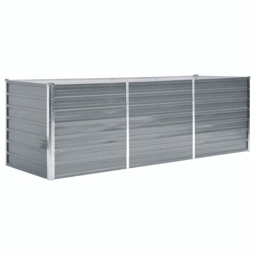 vidaXL højbed galvaniseret stål 240x80x77 cm grå 1