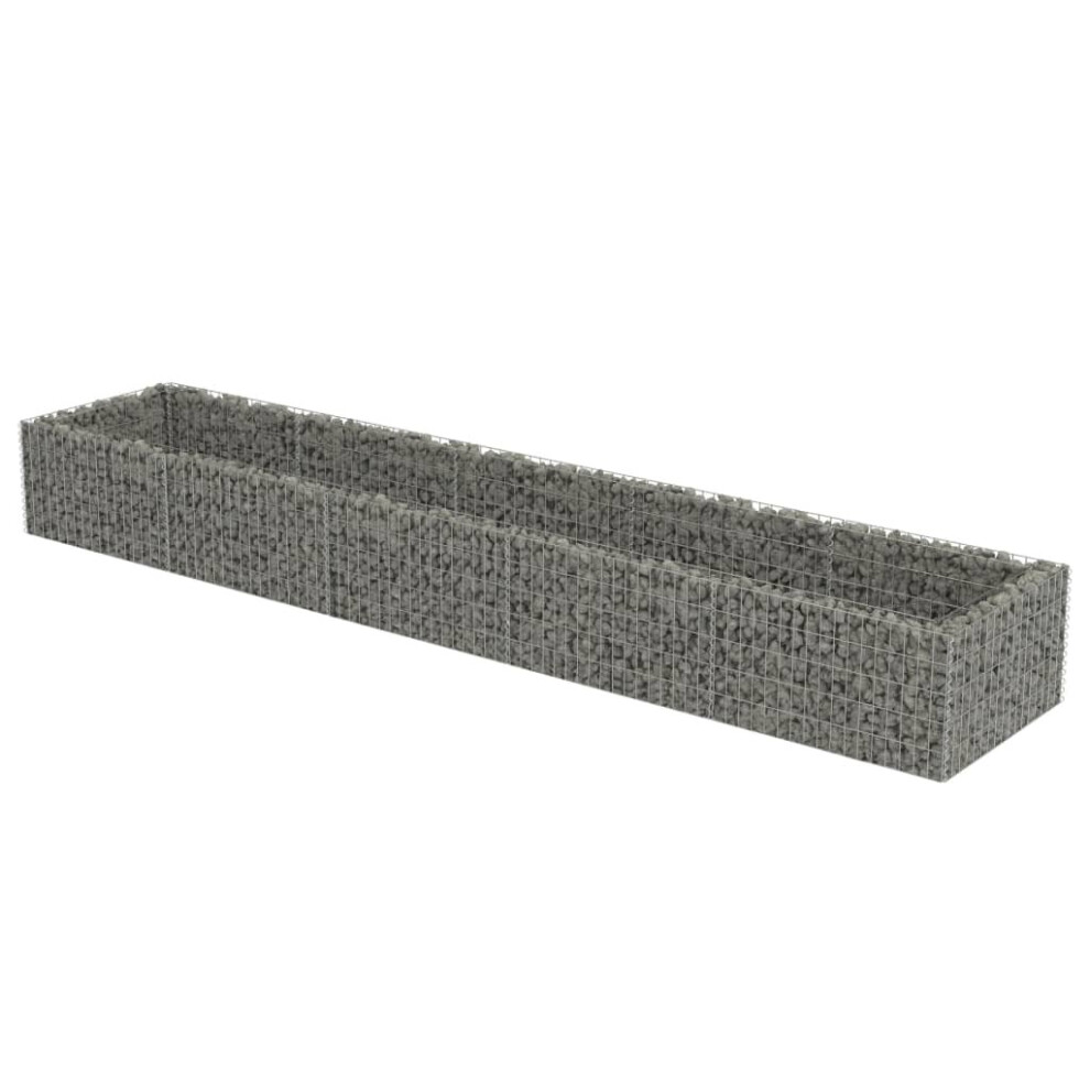 vidaXL Gabion Raised Bed Galvanised Steel 450x90x50cm Stone Basket Raised Bed