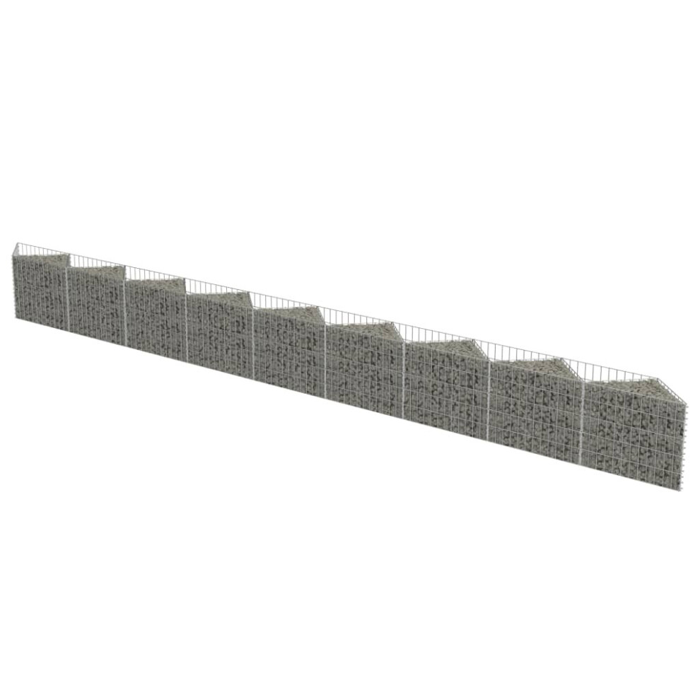 Simply Chosen 4U Vidaxl Galvanised Steel Gabion Wall 630X30x50 Cm - Stone Basket Raised Bed Cage (143574)