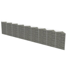 vidaXL Gabion Wall Galvanised Steel 630x30x100cm Stone Basket Raised Bed Cage