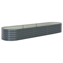 vidaXL højbed galvaniseret stål 320x80x44 cm grå