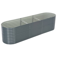 vidaXL højbed galvaniseret stål 320x80x81 cm grå