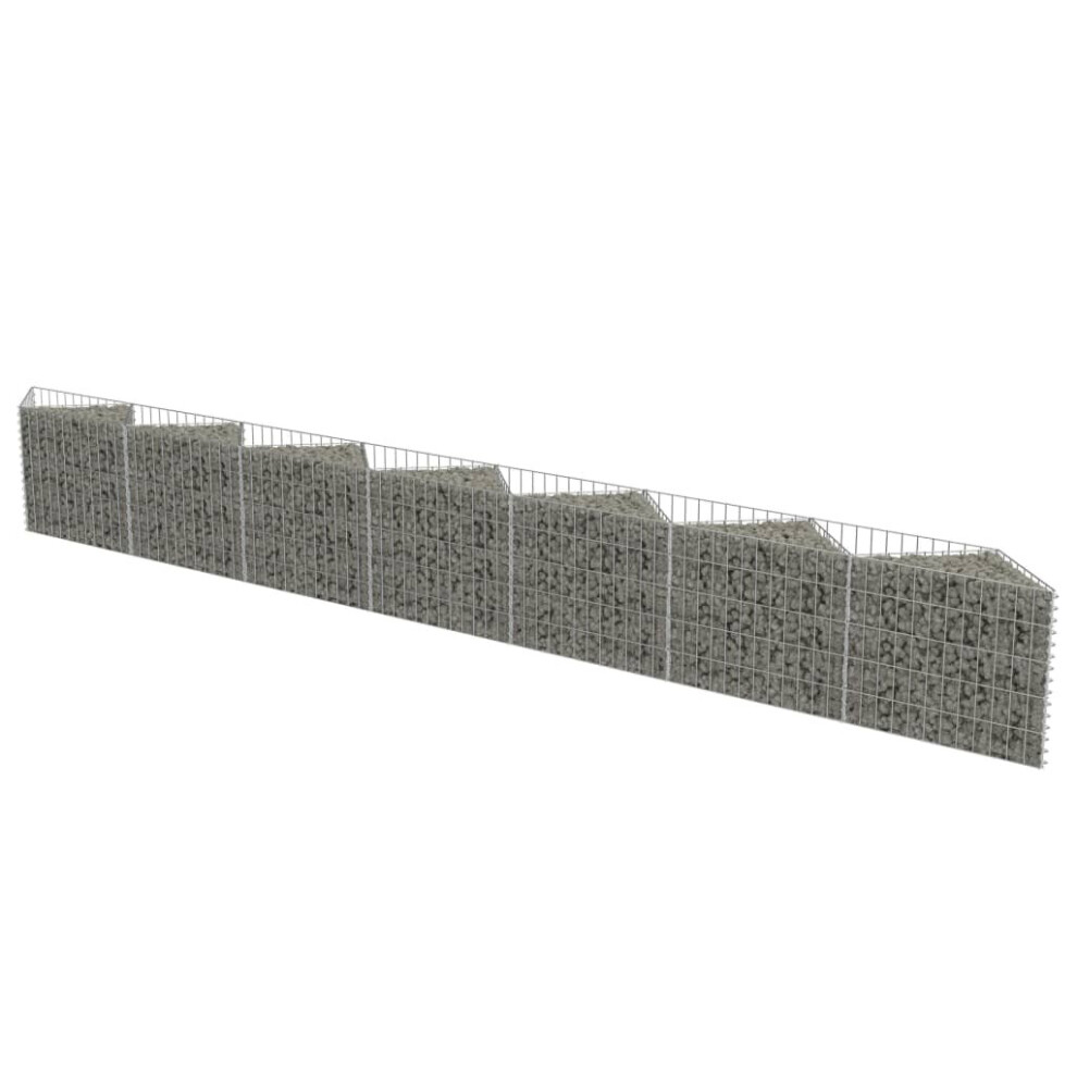Vidaxl Gabion Wall Galvanised Steel 450X30x50cm Stone Basket Raised Bed Cage