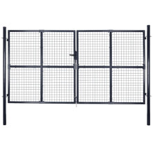 vidaXL Maschen-Gartentor verzinkter Stahl 300 x 200 cm Grau