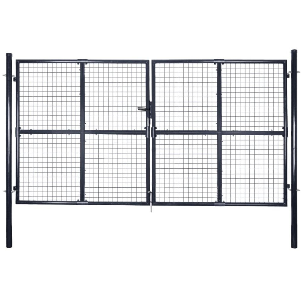 Vidaxl Mesh Garden Gate Galvanised Steel 289X200cm Grey Garden Fencing Door 8718475624042