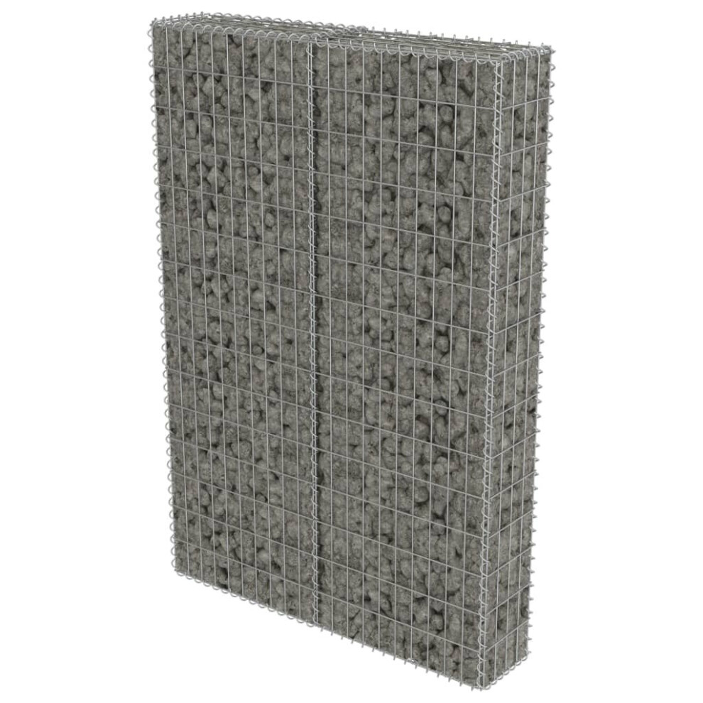 vidaXL Gabion Wall with Covers Galvanised Steel 100x20x150cm Stone Basket